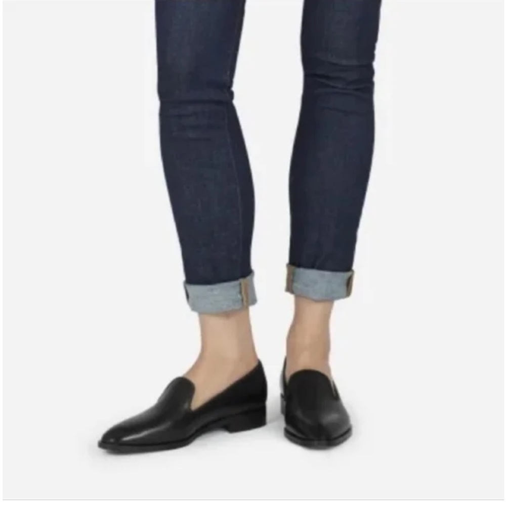 Everlane Modern Smoking Leather Loafers Flats Black Womens Sz 7.5